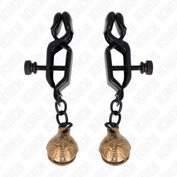 KINK - BELL JAW STYLE NIPPLE CLAMPS BLACK 7 CM