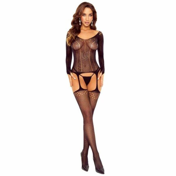 PASSION - BS125 BLACK MESH BODYSTOCKING