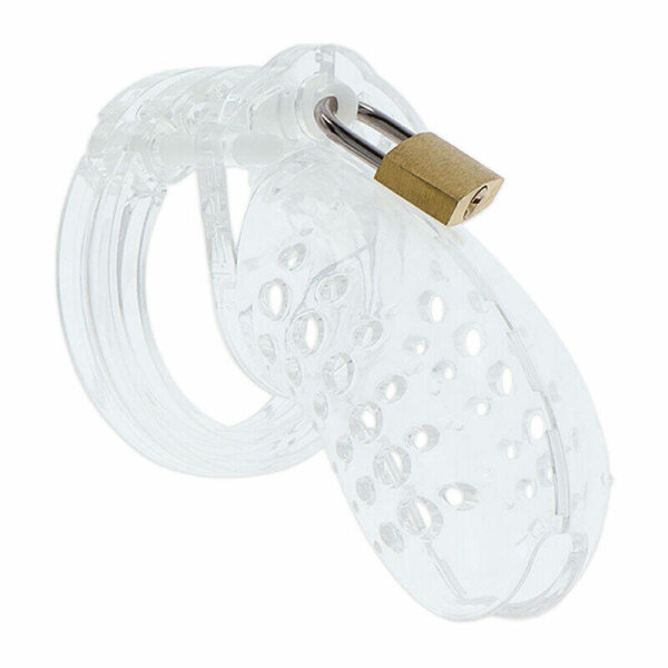 HIDDEN DESIRE - EXTREME CHASTITY COCK CAGE ACRYLIC ADJUSTABLE CLEAR