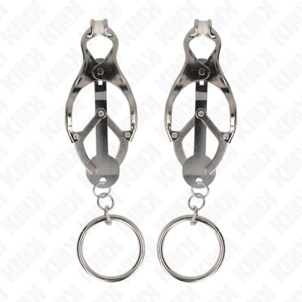 KINK - O-RING JAPANESE CLOVER NIPPLE CLAMPS SILVER