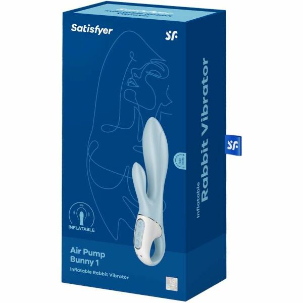 SATISFYER - AIR PUMP BUNNY 1 INFLATABLE RABBIT VIBRATOR BLUE