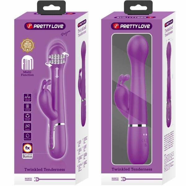 PRETTY LOVE - DEJON 3 IN 1 MULTIFUNCTION RABBIT VIBRATOR  PURPLE