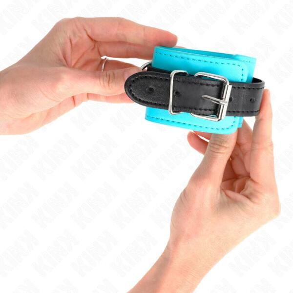 KINK - HOOK WRIST RESTRAINTS BLUE FUR LINED ADJUSTABLE 20-28 CM X 5.5 CM