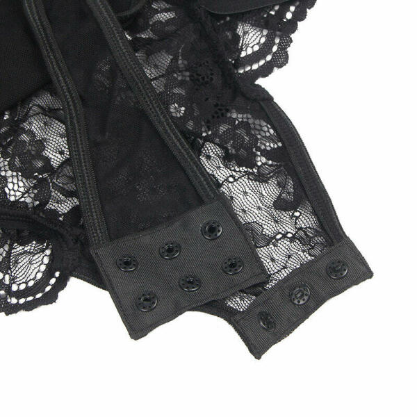 SUBBLIME - TEDDY WITH GARTER WITH LACE DETAIL AND STRIPS BLACK L/XL