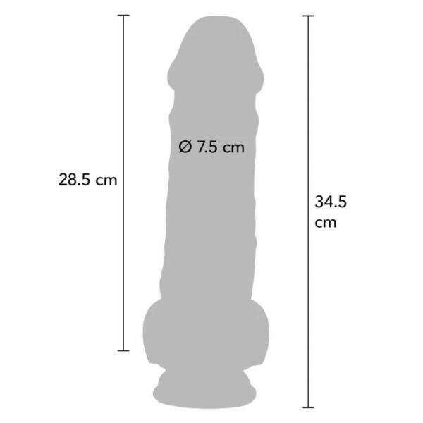 GET REAL - DELUXE REALISTIC PENIS WITH TESTICLES EXTRA THICK 34.5 CM