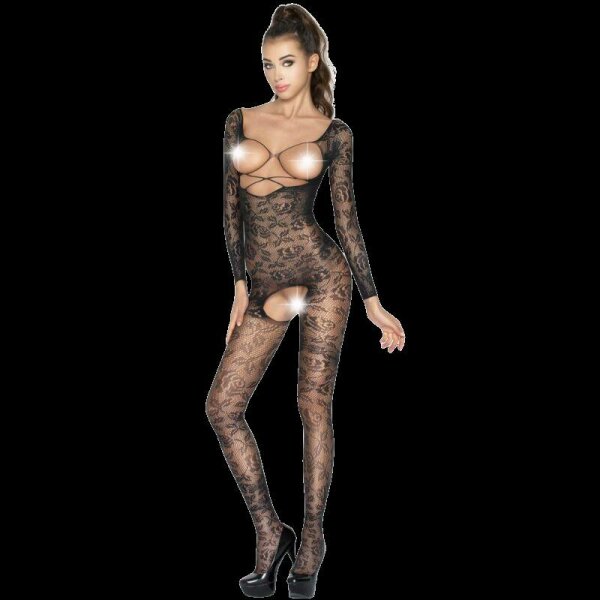 PASSION - WOMAN BS031 BODYSTOCKING BLACK ONE SIZE