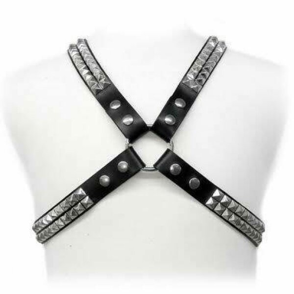 LEATHER BODY - PYRAMID STUD HARNESS