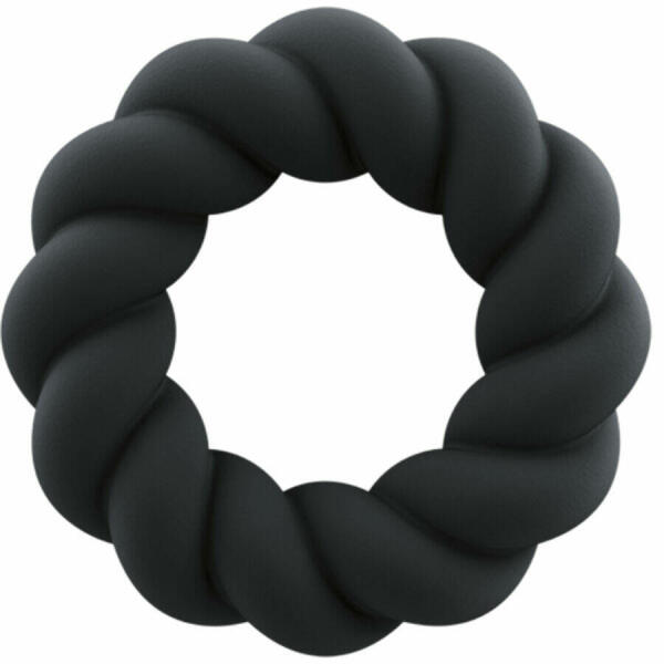 ROCKS-OFF - TWIST BLACK SILICONE MASTURBATOR RING