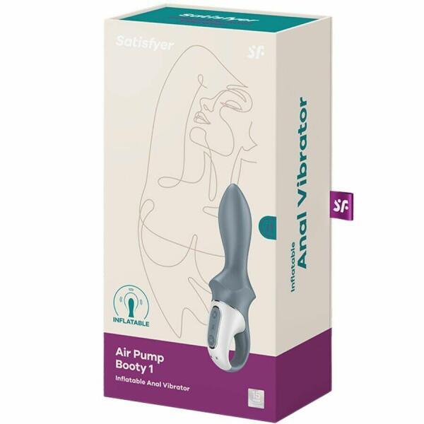 SATISFYER - AIR PUMP BOOTY 1 ANAL INFLATABLE VIBRATOR GREY