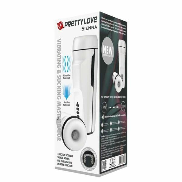 PRETTY LOVE - SIENNA VIBRATING MALE MASTURBATOR WITH VOICE AND SUCTION