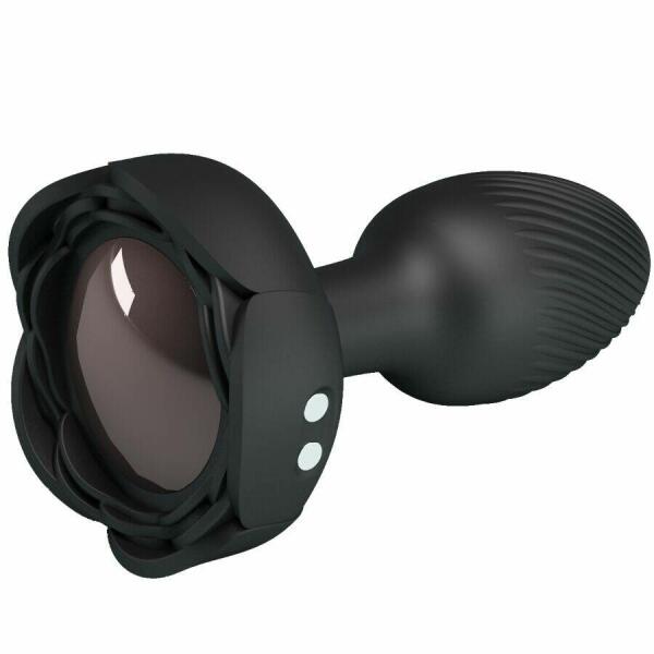 PRETTY LOVE - OLMAN ANAL PLUG WITH  LED LIGHT BLACK 8.8 CM