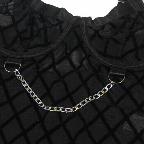 SUBBLIME - 9542277 BODY WITH CHAINS + GARTER BELT BLACK L/XL