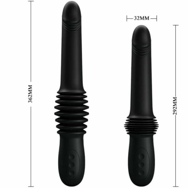 PRETTY LOVE - PAZUZU VIBRATOR 3 THRUST MODES BLACK