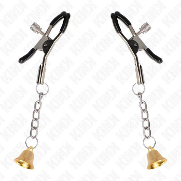 KINK - GOLD BELL PENDANT NIPPLE CLAMPS 6 CM
