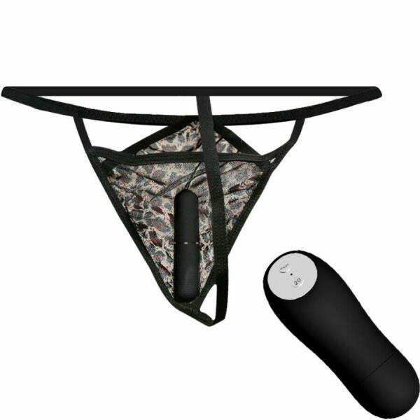 BAILE - THONG WITH VIBRATING BULLET AND REMOTE CONTROL BLACK