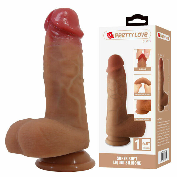 PRETTY LOVE - CURTIS REALISTIC DILDO WITH SUCTION CUP 17.3 CM -Ø- 4.2 CM