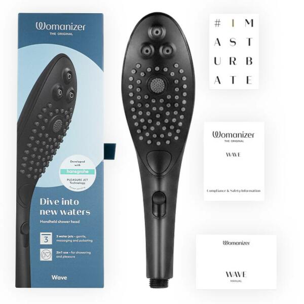 WOMANIZER - WAVE CLITORAL STIMULATING SHOWER HEAD BLACK