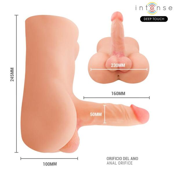 INTENSE DEEP TOUCH - DAMIEN TORSO WITH REALISTIC DILDO WITH PUSHING AND VIBRATION REMOTE CONTROL 3.5 KG