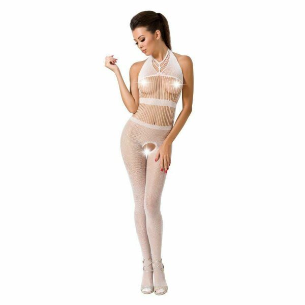 PASSION - WOMAN BS048 BODYSTOCKING BLANCO TALLA UNICA