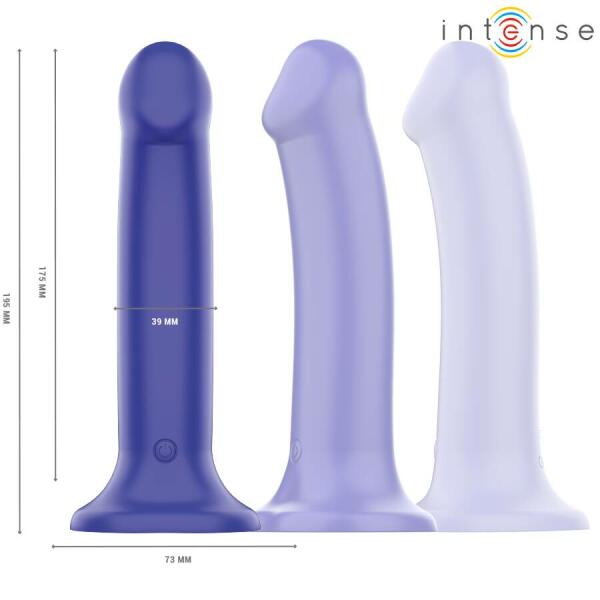 INTENSE - VICTORIA VIBRATOR WITH SUCTION CUP 10 VIBRATIONS DARK BLUE REMOTE CONTROL