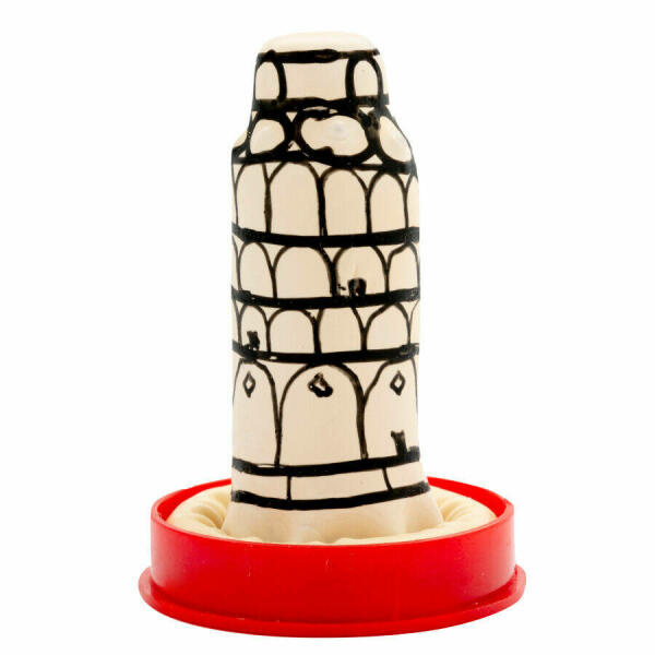 CONDOMERIE - HANDPAINTED NOVELTY CONDOMS PISA TOWER