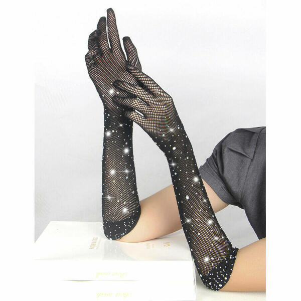 SUBBLIME - 957469SHINE TRANSPARENT GLOVES BLACK S/M