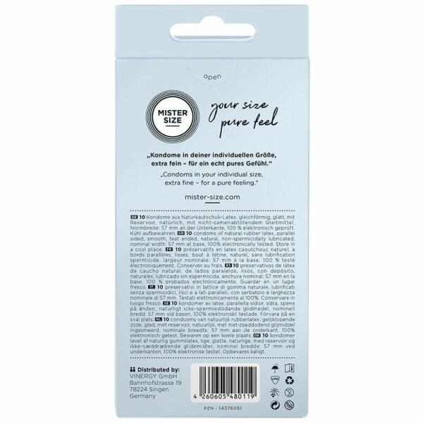 MISTER SIZE - CONDOM SIZE L 57 MM (10 UNITS)