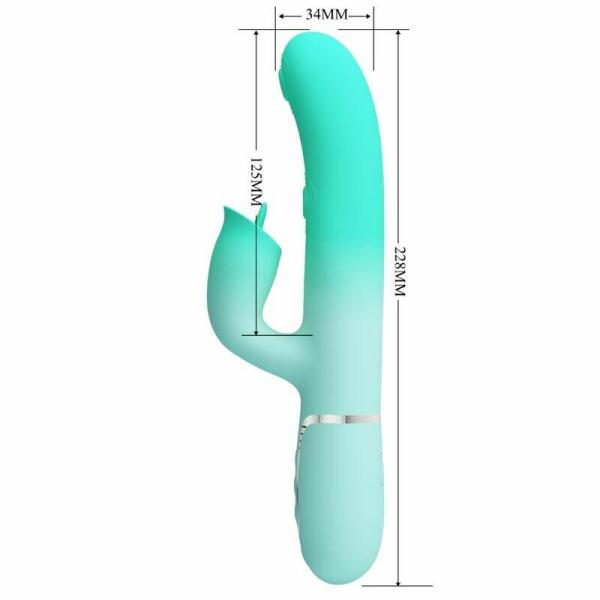 PRETTY LOVE - GIGI MULTIFUNCTION RABBIT VIBRATOR AQUA GREEN