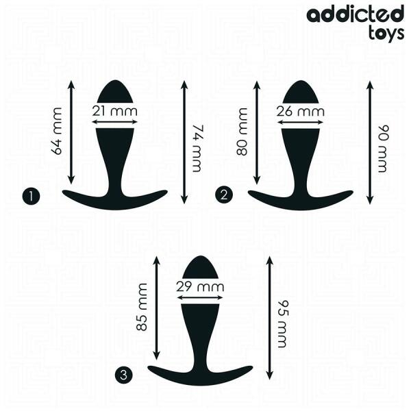 ADDICTED TOYS - SET OF 3 ANAL PLUG SILICONE MODEL 2