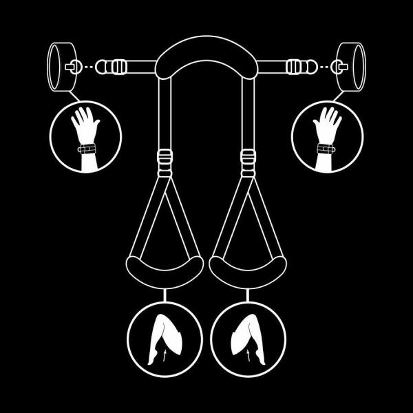 FETISH SUBMISSIVE - OPEN LEGS POSITION WITH NOPRENE LINING HANDCUFFS