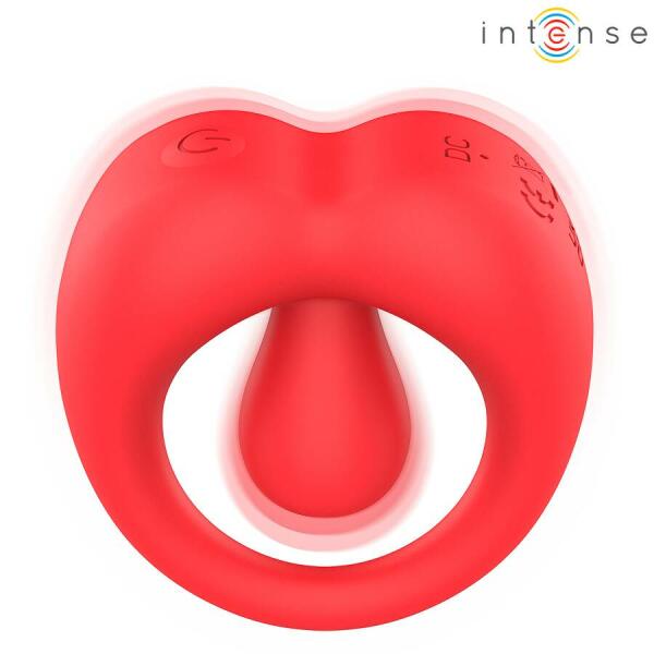 INTENSE - RUSSELL VIBRATING PENIS RING WITH CLITORIS STIMULATION RED