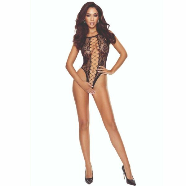 PASSION - BS112 BLACK LACE BODYSTOCKING
