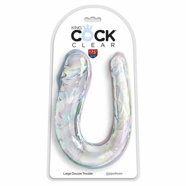 KING COCK - DOUBLE TROUBLE DOUBLE DILDO 44 CM CLEAR