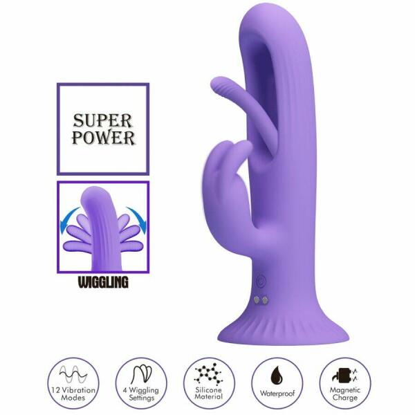 PRETTY LOVE - KILLMOULIS RABBIT VIBRATOR 12 VIBRATION MODES PURPLE