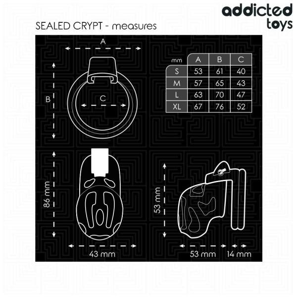 ADDICTED TOYS LOCKED - SEALED CRYPT PENIS CAGE 8 CM