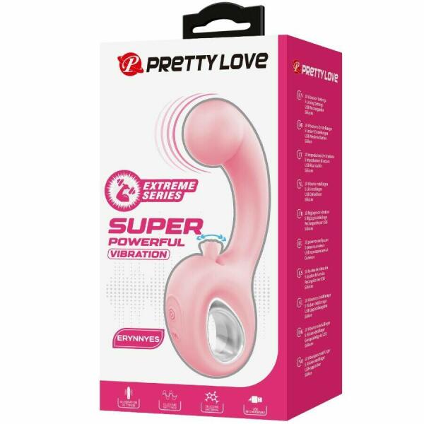 PRETTY LOVE - ERYNNYES G-SPOT VIBRATOR + CLITORIS STIMULATOR 10 VIBRATIONS PINK
