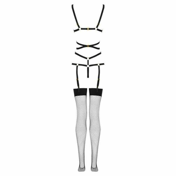 LIVCO CORSETTI FASHION - THIARA LC 20213 SET BODY + STOCKINGS BLACK L/XL