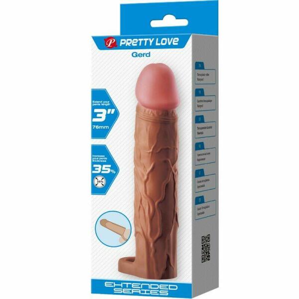 PRETTY LOVE - GERD PENIS SLEEVE WITH 7.6 CM EXTENSION MULATTO