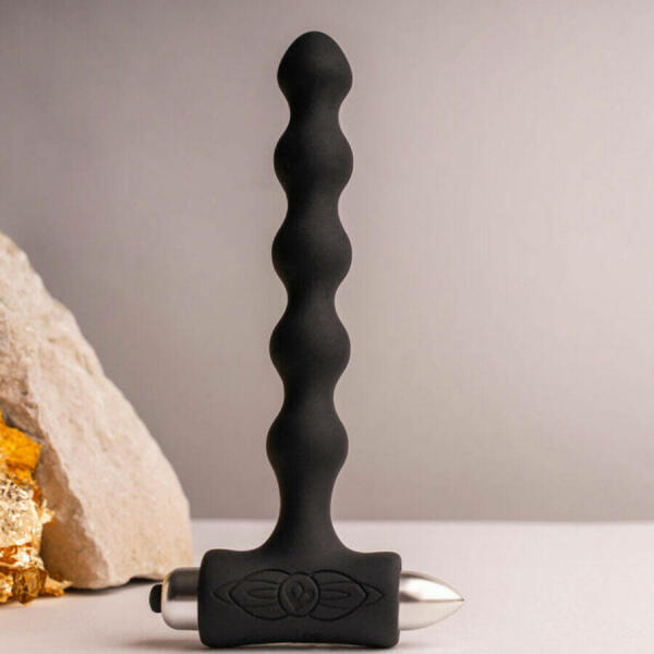 ROCKS- OFF - PETITE SENSATIONS PEARLS ANAL PLUG VIBRATOR BLACK