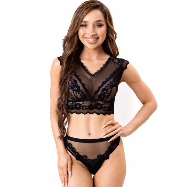 LIVCO CORSETTI FASHION - ELIN LC 20212 BRA + PANTIES BLACK  L/XL