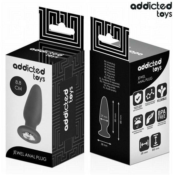 ADDICTED TOYS - ANAL PLUG WITH JEWEL SILICONE SIZE S 8.8 CM