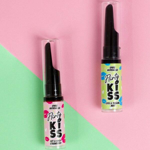 SECRETPLAY - FLIRTY KISS GELS WITH ORAL SEX EFFECTS STRAWBERRY & MINT 2 x 8 GR