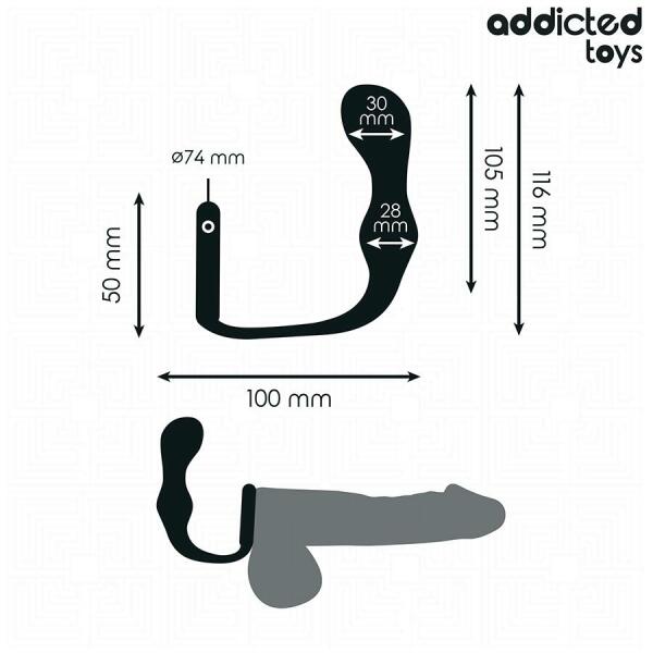 ADDICTED TOYS - ANAL PLUG WITH RING SILICONE MODEL 3