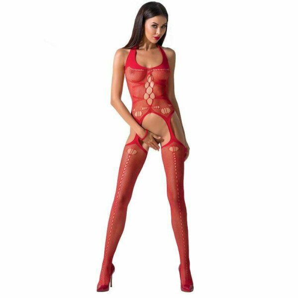 PASSION - WOMAN BS059 BODYSTOCKING ROJO TALLA UNICA