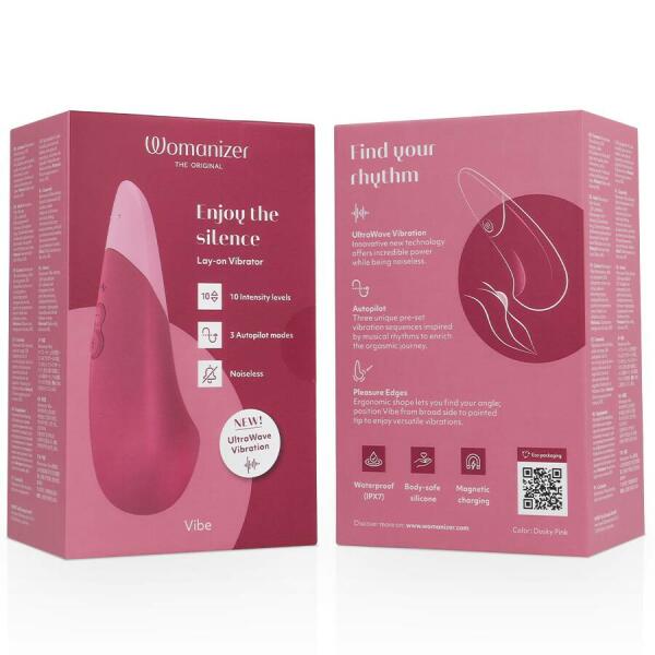 WOMANIZER - VIBE LAY-ON SILENT VIBRATOR DUSKY PINK