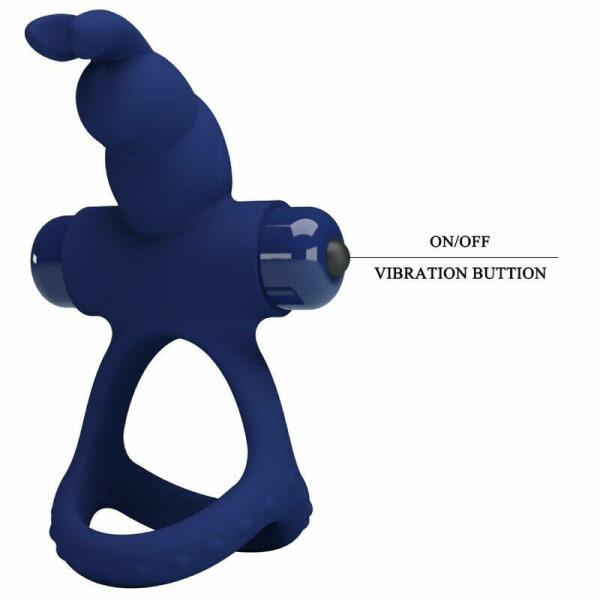 PRETTY LOVE - LUCHITO DOUBLE VIBRATING RING RABBIT BLUE