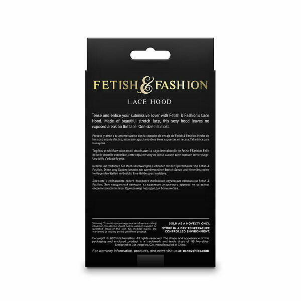 NS NOVELTIES - FETISH & FASHION LACE HOOD BLACK