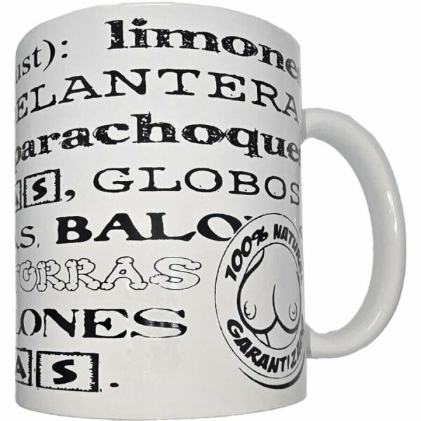 DIABLO PICANTE - WHITE MUG WITH BOOB SYNONYMS 370 ML
