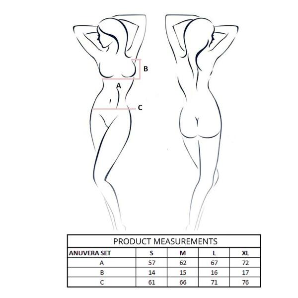 PASSION - ANUVERA BRA + THONG SET BLACK S/M