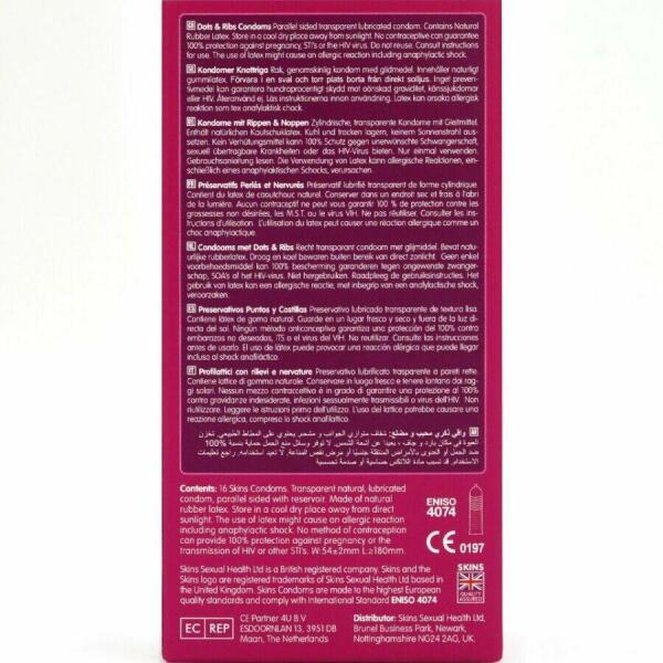 SKINS - DOTS & RIBS PREMIUM CONDOMS PACK 16